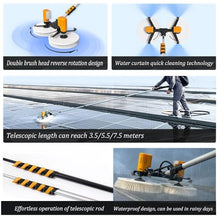 Telescopic Water Solar Panel Cleaning Brush w/Adjustable Brush Head, Electric Pool Cleaning Brush, Fed Solar Panel Cleaning Kit, for Cleaning Cars Trucks Vans Swimming Pool Billboard(11.48")