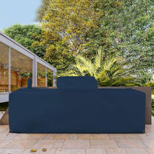 Covers & all Outdoor Kitchen Island Cover, Customize Left Right & Straight Shapes,12 Oz Waterproof UV & Weather Resistant Patio BBQ Grill Island protector with Handles Air Vents (Blue)
