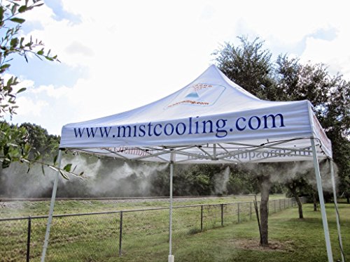 Mid Pressure Mist Tent - 200 PSI Misting Pump - Outdoor Cooling System - Residential Park Events, Company Events, Sports Events (10' X 10' - 20 Nozzle Misting System)