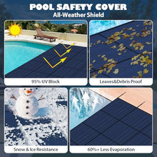 Lynkron Pool Safety Cover for Inground Pools, Heavy-Duty Winter Pool Cover, Rectangle Mesh/Solid Swimming Pool Covers, Triple Stitched for High Strength & UV Protection，Blue