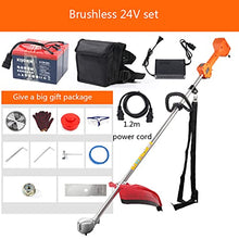 24V Cordless Lawn Mower Garden Lawn Mower Low Noise Lawn Mower for Lawn Rice Bushes Corn Weeds (brushless motor 24V)