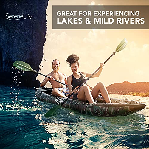 SereneLife 2 Person Inflatable Kayak Camo