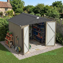 Patiowell 8x6 FT Outdoor Storage Shed with Floor Frame, Metal Garden Sheds