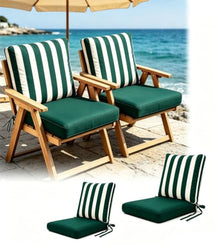 Cafusesdd Cafusedd Cushions for Garden Furniture, 2-Piece Set (1 Seat + 1 Back), Weather-Proof Replacement Cushion, Patio Cushion for Outdoor Chair(Dark Green,19x19''/6-Set)