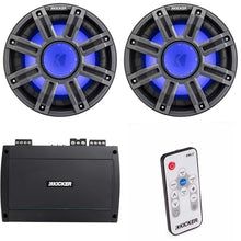 KICKER 10-Inch Premium Marine Subwoofer & 48KXMA8004 Marine Amp Bundle with LED Remote