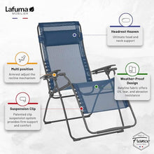 Lafuma Futura XL Batyline Iso Zero Gravity Recliner Chair, Ocean Blue