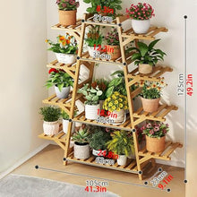 OJKJGYTF Bamboo Plant Stand 12 Tiered Plant Shelf Storage Rack Multifunctional Potted Flower Holder for Multiple Plants Bamboo Ladder Plant Rack
