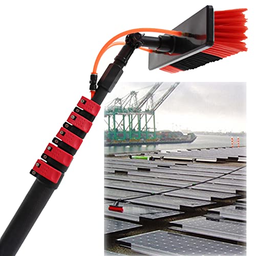 Niczu Window Glass Cleaning Pole Kit, Water/Hose Pole Cleaning Brush Equipment, Extendable Outdoor Cleaner Tools Photovoltaic and Solar Panels,9M/30FT