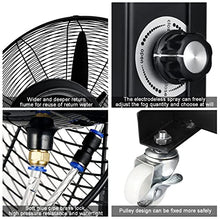 HUXUZYDY Standing Misting Fan Portable, Large Industrial Spray Fans for Commercial Garage Warehouse Workshop Patio and Outside,Black-75cm,Black-75cm