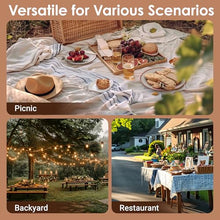 WZONICE98 72" Wooden Picnic Table for 6 Persons, Heavy Duty Outdoor Dining Set with Built-in Benches & 1.97" Umbrella Hole, Weather-Resistant Rectangular Table for Garden, Backyard, BBQ, Courtyard