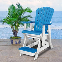 American Furniture Classics OS Home and Office Model 516BW Fan Back Balcony Glider Made in The USA- Blue, White