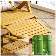 MHJKHG Foldable Rocking Chair, Bamboo Rocker Chair, Massage Footrest, Outdoor Breathable Recliner, Comfort Armchair, Adjustable Backrest Leisure Chair, for Garden Patio Park，Natural One Size