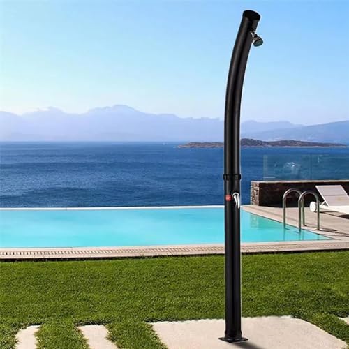 MKLFBY Solar Outdoor Shower with Shower Head and Foot Shower Tap, 2-Section Garden Shower Adjustable Poolside Shower for Backyard Beach Pool Spa