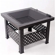 Garden Fire Pit Grill Bowl Grill Barbecue Rack Outdoor Fire Pit, Metal Fire Bowl Fireplace Backyard Patio Garden Stove with Spark Screen and Safe Poker, Fire Pits for Outside, Bonfire