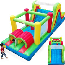 YARD Inflatable Obstacle Course Bounce House with Slide for Ages 3-12 Green