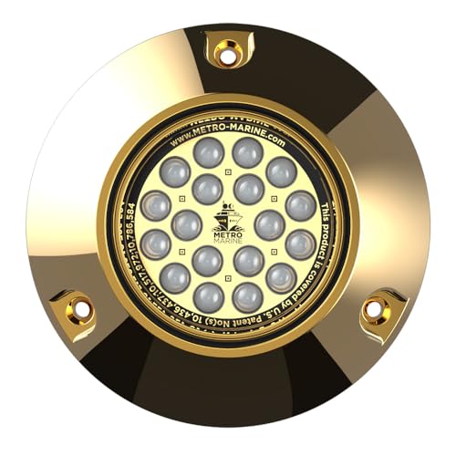 Metro Marine High-Output Submersible Underwater Light with Intelligent Monochromatic LEDs Black