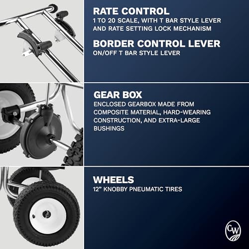 Charles Walters CW3000S Professional Broadcast Spreader Stainless Steel Frame 80lbs Capacity