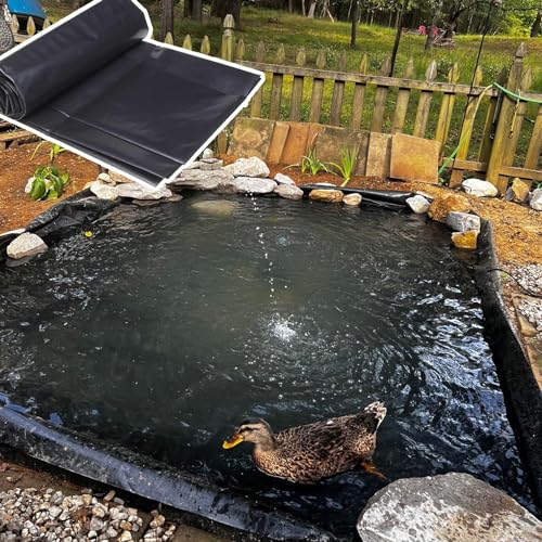 Yidechon Pond Liner 3x3ft 7x10ft 13x23ft 20x20ft 20x39ft Fish Pond Liners for Outdoor Ponds, 5 Mil HDPE Pond Lining for Fish Ponds, Water Features, Garden Water Fountains, Waterfalls(Size:33x66ft)