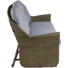 Northlight 46" Taupe Gray Resin Wicker Deep Seated Double Glider with Gray Cushions Grey
