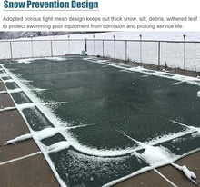 Winter Inground Pool Cover Round, Heavy Duty Pools Lid Yard Pets Child Safety Protection, Dust Nets Falling Leaf Mesh Snow Ice Proof Cover, with Hardware(33ft)