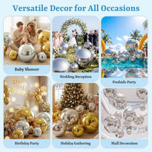 4PCS Silver Inflatable Mirror Ball Set,Reusable PVC Mirror Balls Large Event Decoration Hanging&Standing Balloon with Electric Pump for Event,Wedding,Party Decor(Silver, 4Pcs+Pump)
