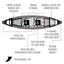 Waimea Bay Rigid Inflatables Amped 2 Seater Inflatable Fishing Kayak Multicolor
