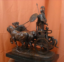 Paulingston Co. Roman Minerva Athena Bronze Statue Chariot of War Horses E. Fremiet Sculpture Bronze