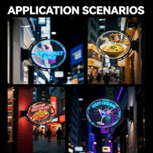 Hiedmeil 3D Holographic Projector, Double-Sided LED Light Box, Smart App Controlled Outdoor Rotating Fan Sign, Eye-Catching Stereoscopic Advertising Display (60CM/276LED)