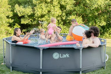 Lark 14 x 33 Graphite Pool with Pool Filter Balls - Rustproof Fiberglass, Snap-in Design, 530-Gallon Filtration Pump, Filterball Technology, Puncture-Resistant 3-Ply PVC