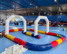 YBZCHLM Commercial PVC Inflatable Go Kart Race Track Rainbow 20x13x6.5 Ft