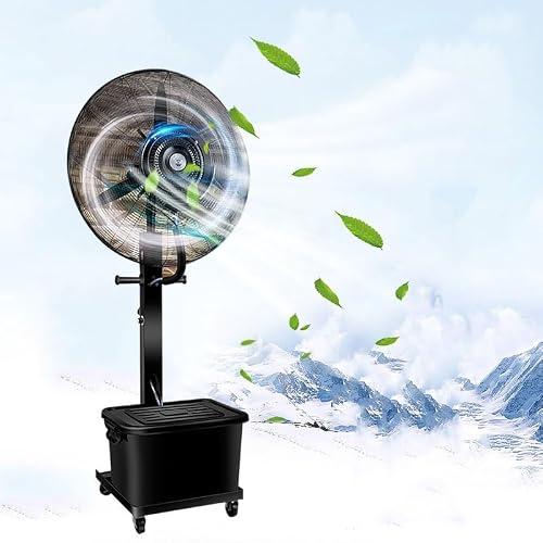 CUTPOIY Heavy Duty Pedestal Misting Fan, Outdoor Cooling Fan with 11 Gallon Water Tank for Patio, Restaurant, Gym, Warehouse, 65cm/26in