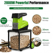 GLBMXDD Electric Wood Chipper, 2800W Wood Branch Shredder