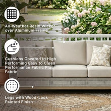 Signature Design by Ashley Seton Creek 3-Seat Wicker Patio Sofa, Gray