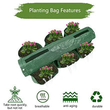 2 Pc 6 Pockets Planting Growing Bag Container Breathable Green Wall Hanging Planting Vertical Bag Garden (Color : Green Size : 68cm x 68cm) (Green 68cm x 68cm)
