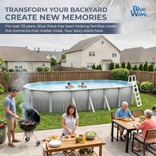 Blue Wave Martinique 12x24-ft Oval 52-in Deep Hard Sided Above Ground Pool Kit with 7-in Steel Top Rails, Dual-Speed Sand Filter System, Ladder, Liner, Skimmer & Maintenance Kit – 6,300 Gallon Cap