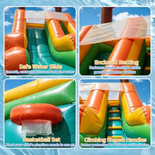 26ft Inflatable Water Slide with 1100W Blower, Inflatable Water with 10M Water Hose, Splash Pool, PVC Commercial Wet/Dry Inflatable Slide for Kids & Adults, Backyard Outdoor Summer Water Play(0.7MM)