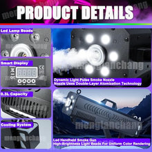 menglanchang Portable Fog Machine,1500w Handheld Smoke Machine with Strap/Stand, Long Range Fogger Haze Maker for Indoor Outdoor Halloween Party Cosplay,High Output Smoke Machine White