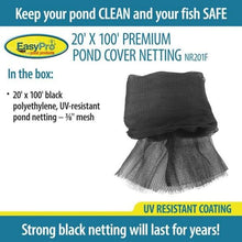 EasyPro NR201F Premium Pond & Garden Cover Netting, 3/8" X 20' X 100'