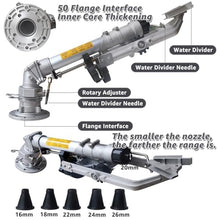 Tractor Sprinkler Parts Traveling Sprinkler Gear 50mm Inlet 95-203.4ft Long Range 24°/44° Elevation Angle Flange Interface for Agricultural Dust Control StandardModel+2.2mStand