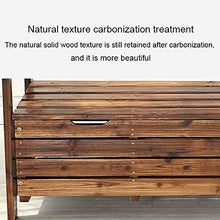 ZOCWJK Garden Benches, Park Bench Patio Garden Bench Backyard Benches, Outdoor Carbonized Solid Wood Storage Bench, Large Deck Box in The Garden Backyard with Backrest, Patio Fu(
