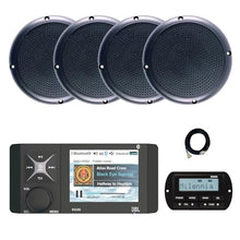Enrock Marine JBL Wake Series R4500 Marine USB Bluetooth AM/FM Radio Receiver with Remote & 4x 5.25" Speakers Black