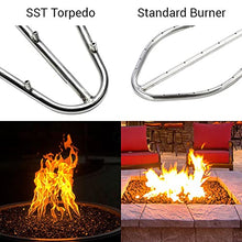 HPC Fire Push Button Flame Sensing Gas Fire Pit Kit (TOR-PENTA24FPPK-FLEX-NG), 24" Pan, 18" Penta Torpedo Burner, Natural Gas