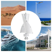 HUIZHITENGDA 400W Wind Turbine,12V 24V 48V Low Speed Spiral Wind Power Generator with Charge Controller 2 Blades for Wind and Solar Power Generation(White),12v