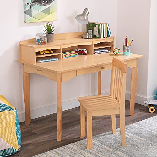 KidKraft Avalon Wooden Children's Desk with Hutch, Chair and Storage Natural
