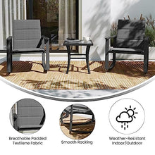 Flash Furniture Rocking Chair Bistro Set, Black, 3-Piece Set