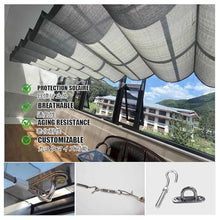 SHINGJING U-Shaped Retractable Roller Blind with Mounting Kit, UV Protection Replacement Pergola Canopy Cover, Patio Deck Porch Gazebo Wave Awning,Easy to Install(W3*L10m/W9.84*L32.81ft)