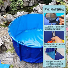 Pool Above Ground Canvas Fish Pond, Round Thickening Fish Pond Pool with Drain Valve, Large Collapsible Outdoors Tarpaulin, for Koi Culture Agricultural Irrigation Water Storage Tank(1x0.6m-470L)