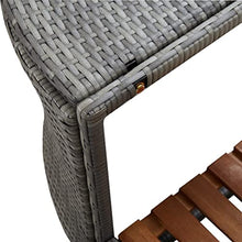 VGLQNRPT Square Hot Tub Surround with Acacia Wood Steps, 105.5x105.5 Inch PE Rattan Spa Enclosure for Outdoor Patio, Durable Weather Resistant Jacu-Style Base Gray