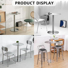 POJGVU Dining Table High Tables,Outdoor Small Round Patio Table Bar Table Coffee Table Metal End Table,Counter Bistro Pub Tables Stainless Steels Cocktail Table,50x50x105cm,60x60x75cm
