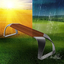 Park Patio Seat Park Bench Without Back, Modern Stainless Steel Outdoor Leisure Chairs, Anti-corrosion Wood Benches for Courtyard, Lawn and Garden Garden Furniture